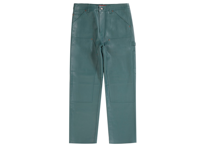 Supreme Leather Double Knee Painter Pant Dusty Teal - FW23 Men's - US