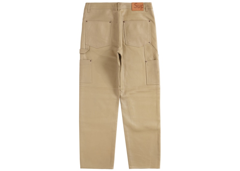 Supreme Leather Double Knee Painter Pant Tan Men's - FW23 - US