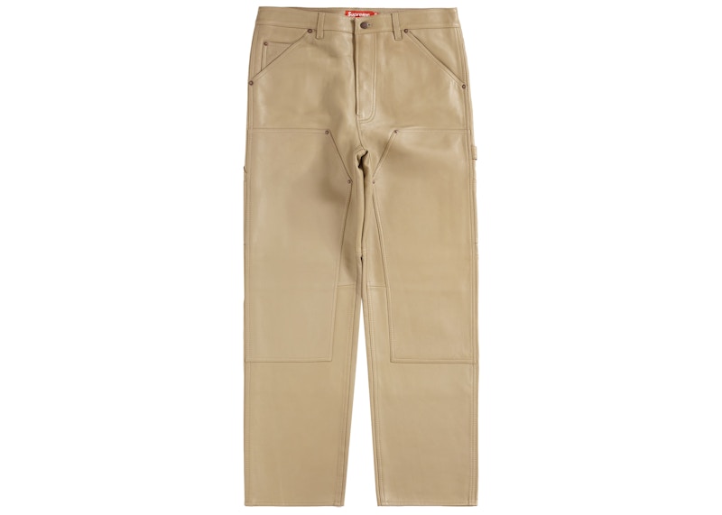 Supreme Leather Double Knee Painter Pant Tan Men's - FW23 - GB