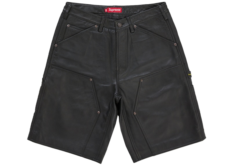 パンツ supreme double knee painter short Supreme Leather Double Knee Painter Short Black Hombre - SS26 - ES