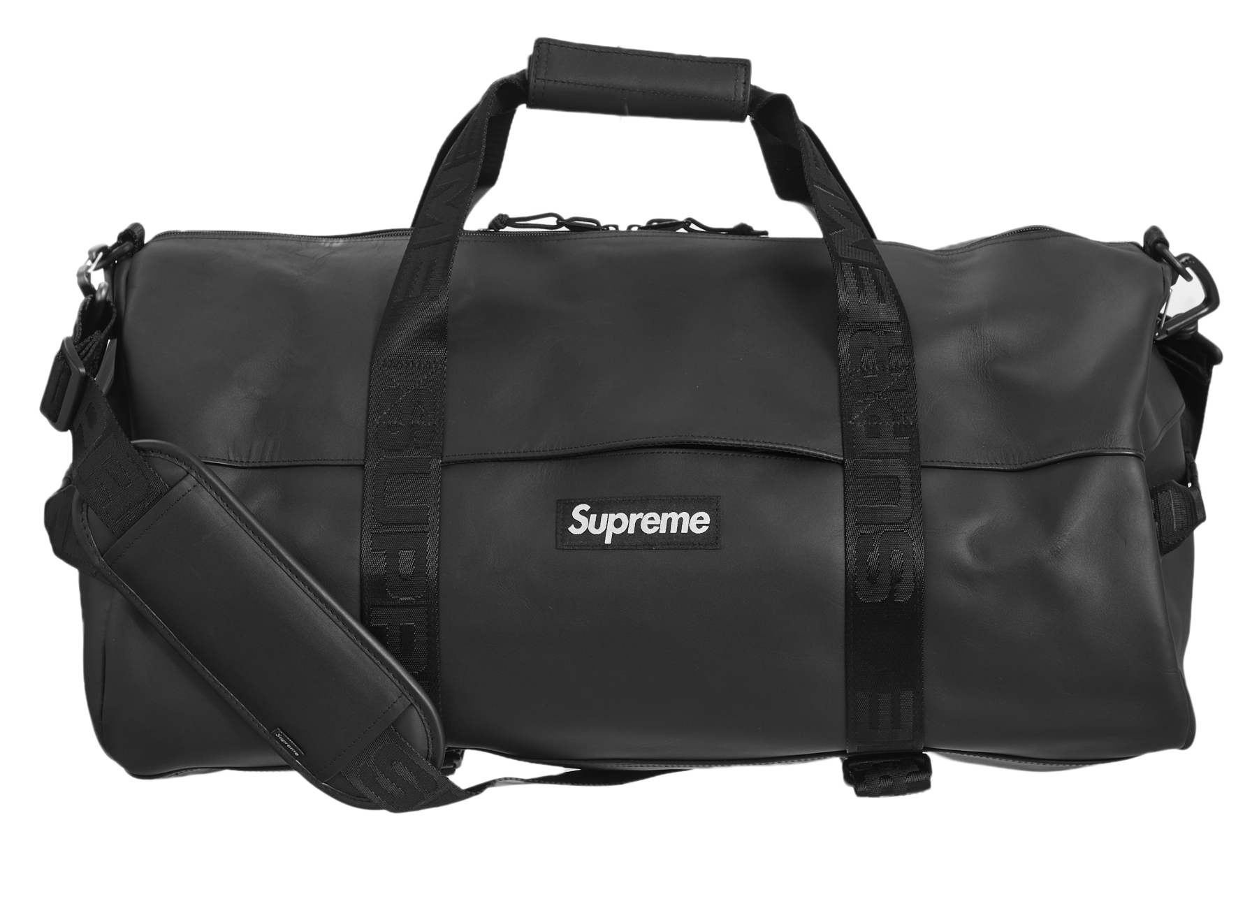 Supreme Leather Duffle Bag Black