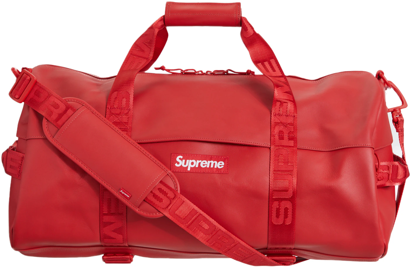 Supreme Leather Duffle Bag Red - FW23 - US