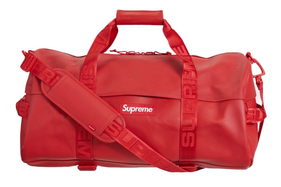 Pre-owned Supreme Leather Duffle Bag Red