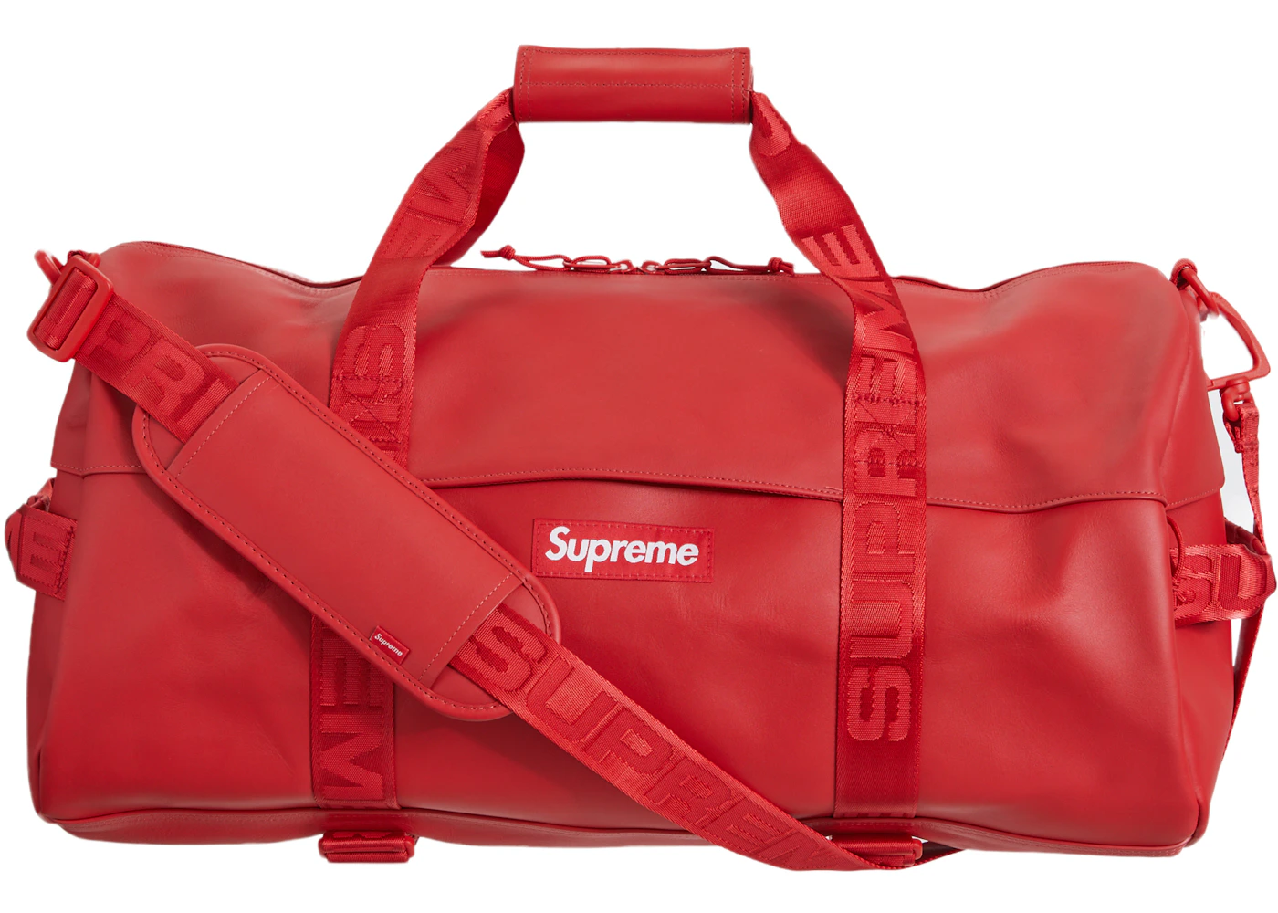Supreme Leather Duffle Bag Red FW23 US - Main Image