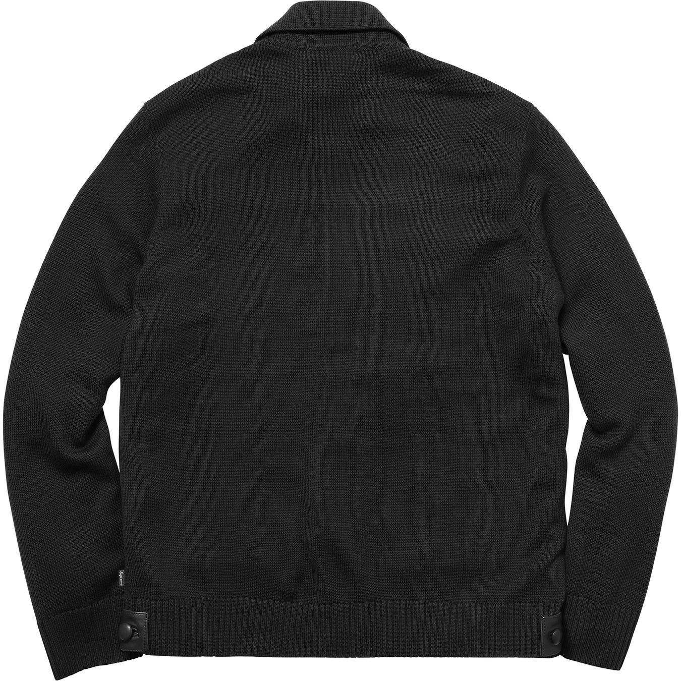 Supreme Leather Front Polo Sweater Black 男装- FW17 - CN