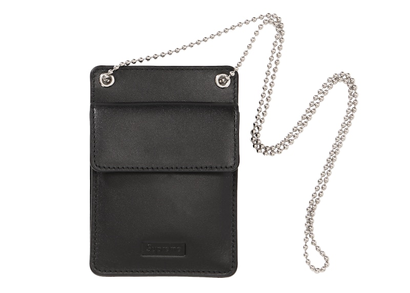 ファッションSupreme Leather ID Holder + Wallet Black - FW18 - US