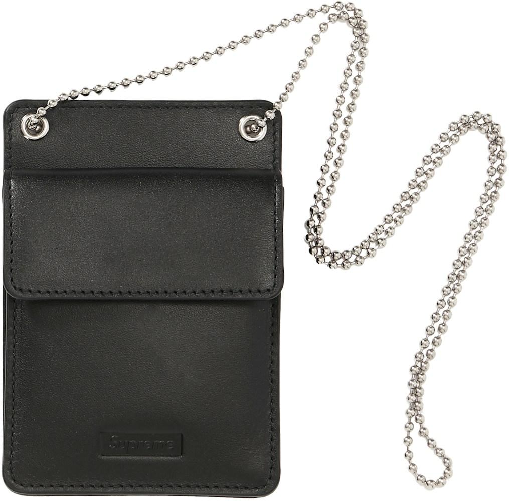 Supreme Leather Id Holder Wallet Black Fw18