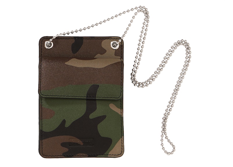 Supreme Leather ID Holder + Wallet Woodland Camo - FW18 - US