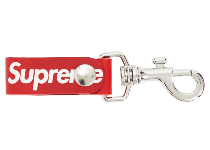 赤 Supreme 21ss Leather Key Loop Red - キーホルダー