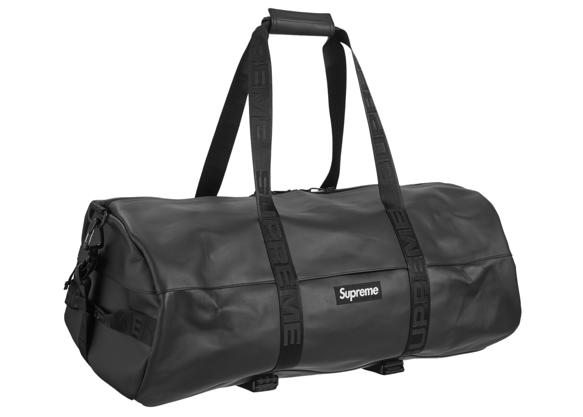 Supreme Leather Large Duffle Bag Black