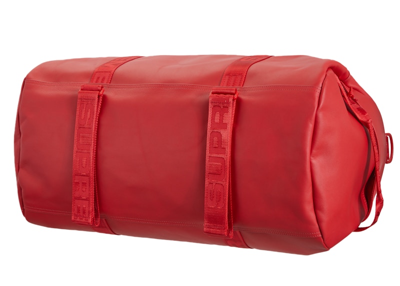 Supreme Leather Large Duffle Bag Red