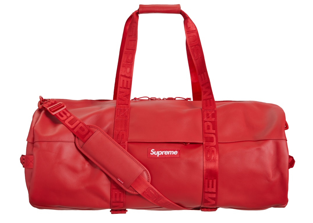 Pre-owned Supreme Leather Large Duffle Bag Red