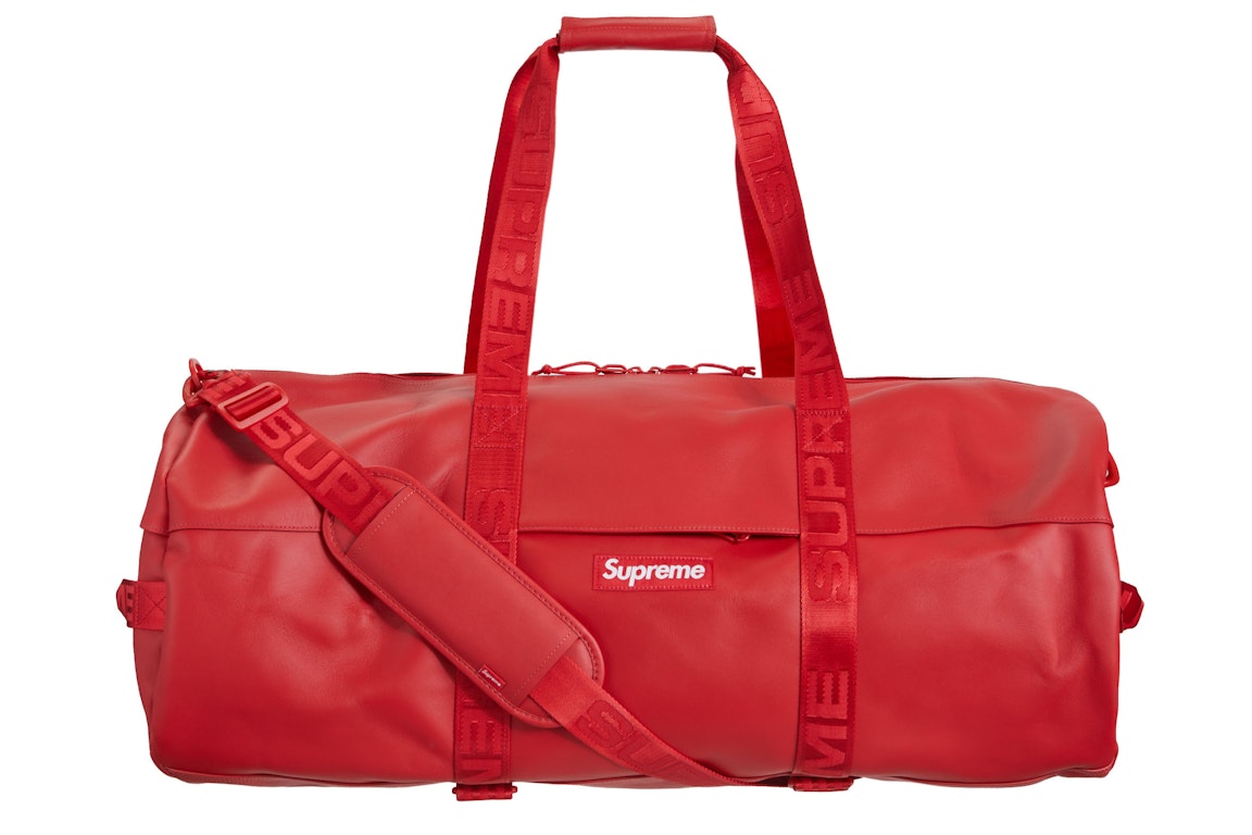 Pre-owned Supreme Leather Large Duffle Bag Red