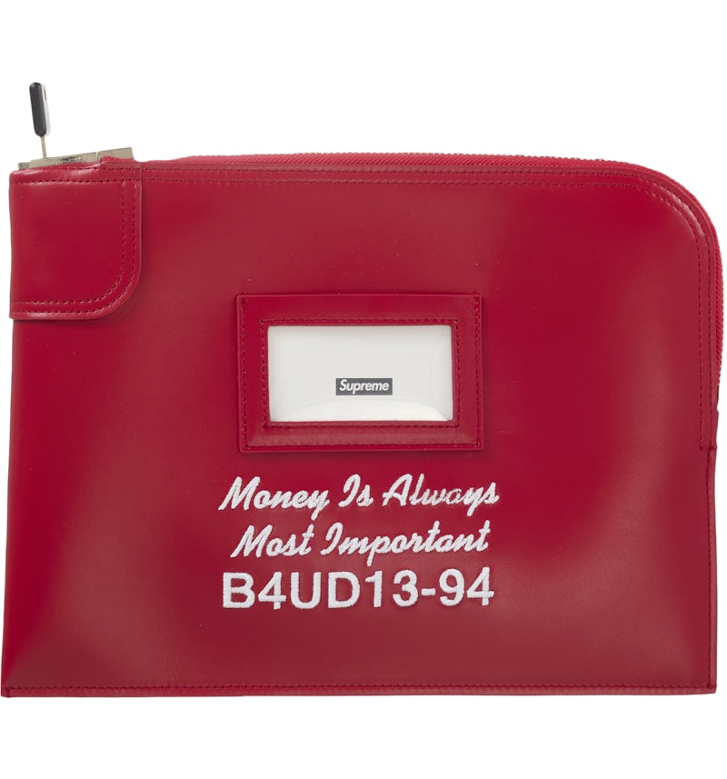Supreme Leather Money Bag Red SS25 US