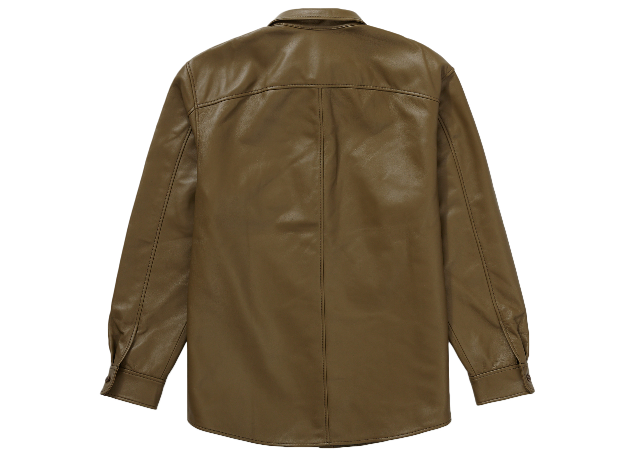 Supreme Leather Shirt Olive