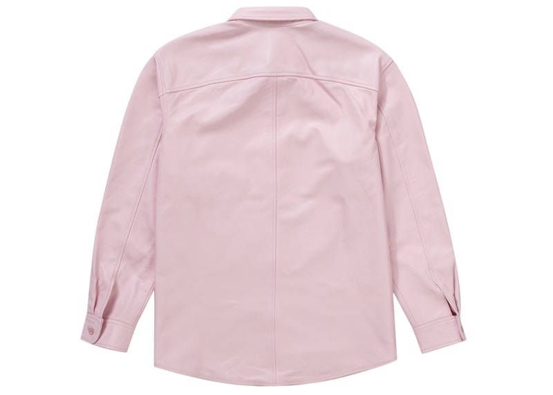 Supreme Leather Shirt Pink Men's - FW21 - US