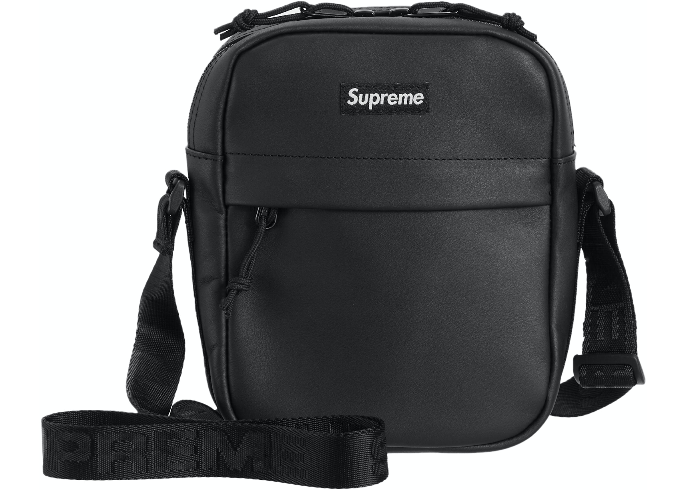 Supreme Leather Shoulder Bag Black - FW23 - US