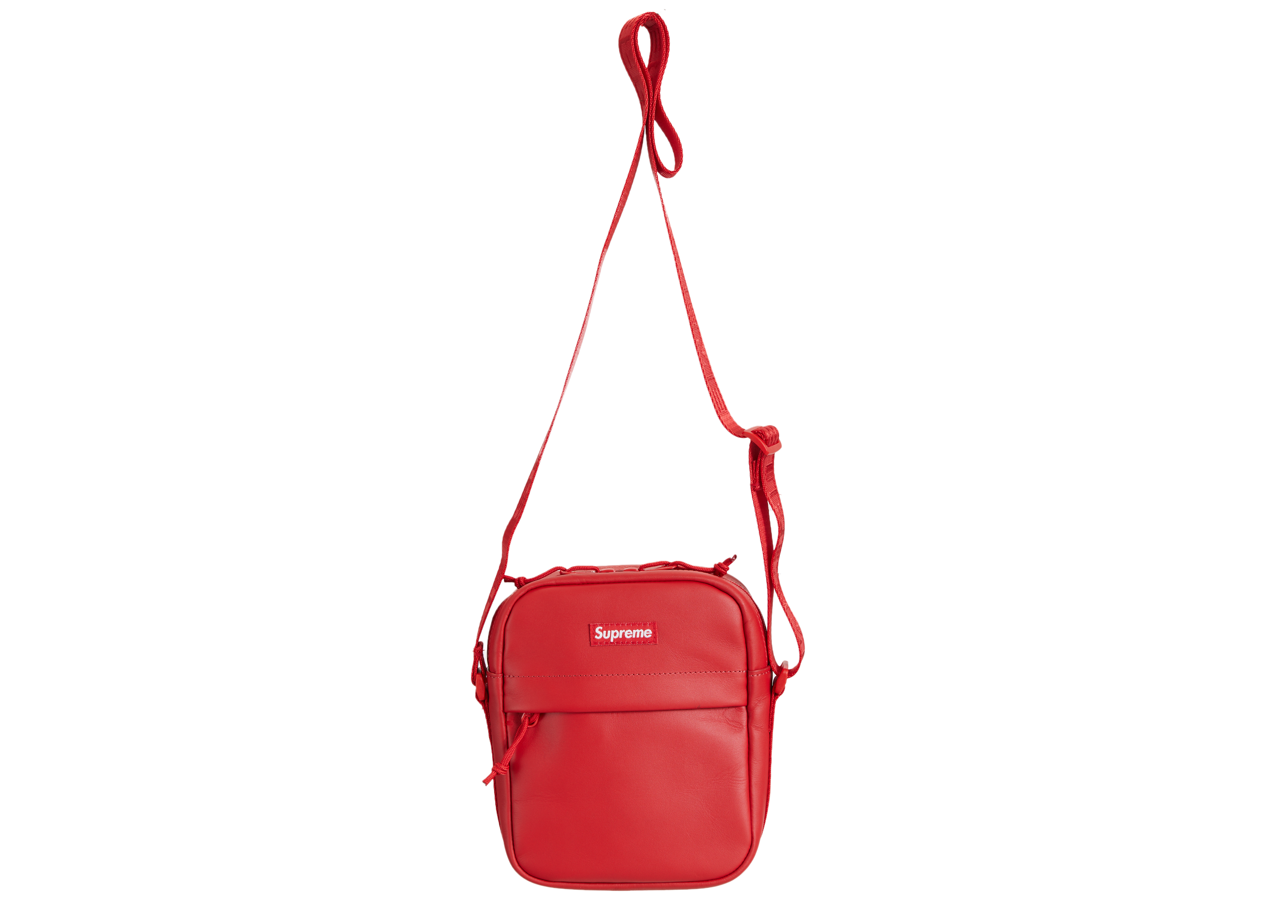 Supreme Leather Shoulder Bag Red - FW23 - US