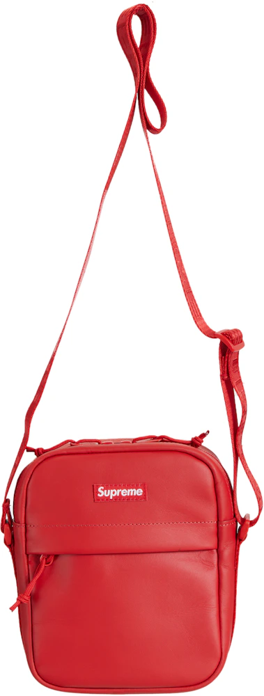 Supreme Leather Shoulder Bag Red - FW23 - US