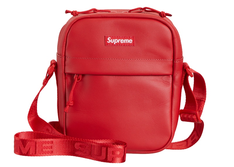 Supreme Leather Shoulder Bag Red - FW23 - GB