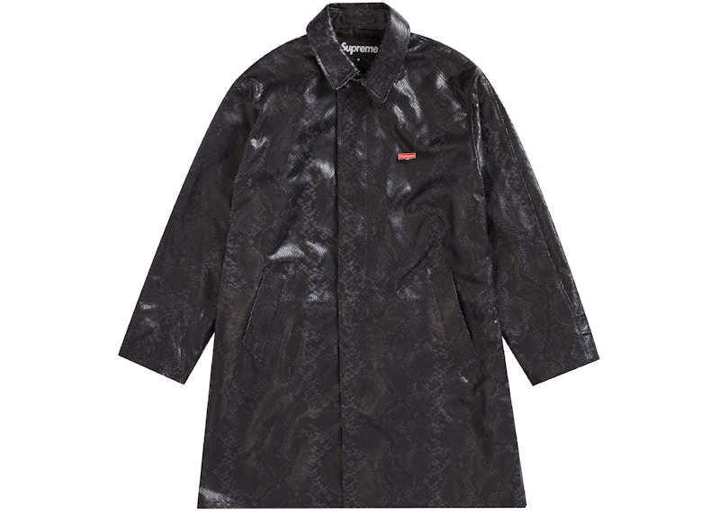 Supreme Leather Snake Trench Coat Black Men's - SS23 - US