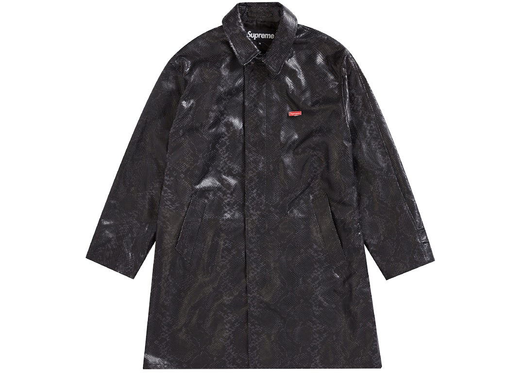 Pre-owned Supreme Leather Snake Trench Coat Black