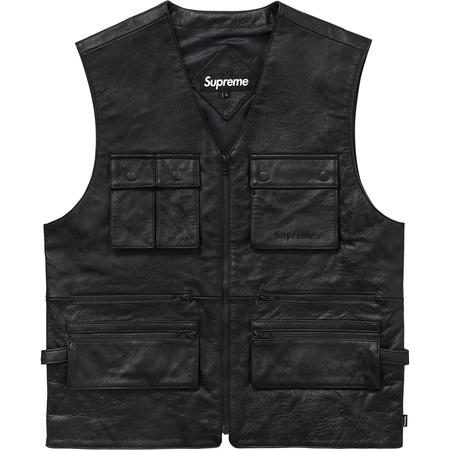 Supreme Leather Utility Vest Black - SS17 Men's - US