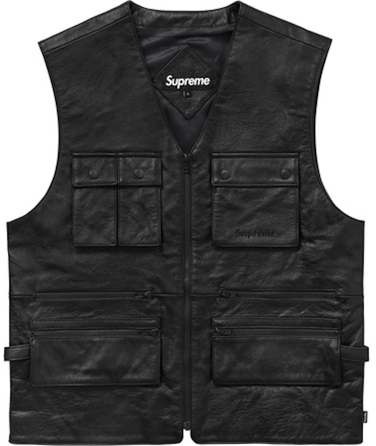 Supreme Leather Utility Vest Black - SS17