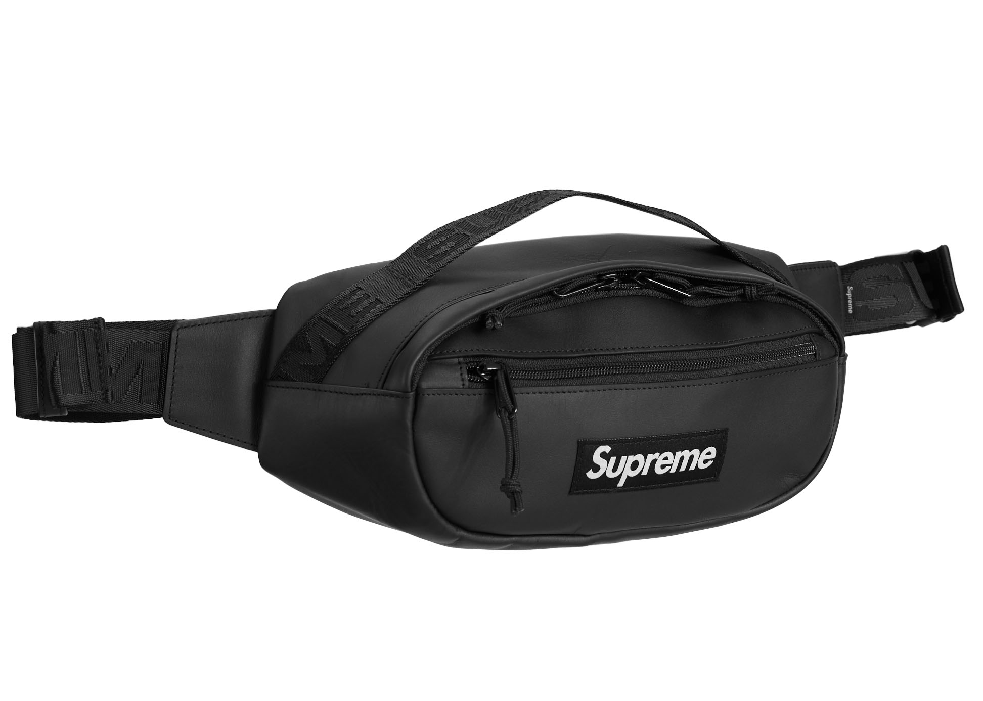 Supreme Leather Waist Bag Black - FW23 - JP