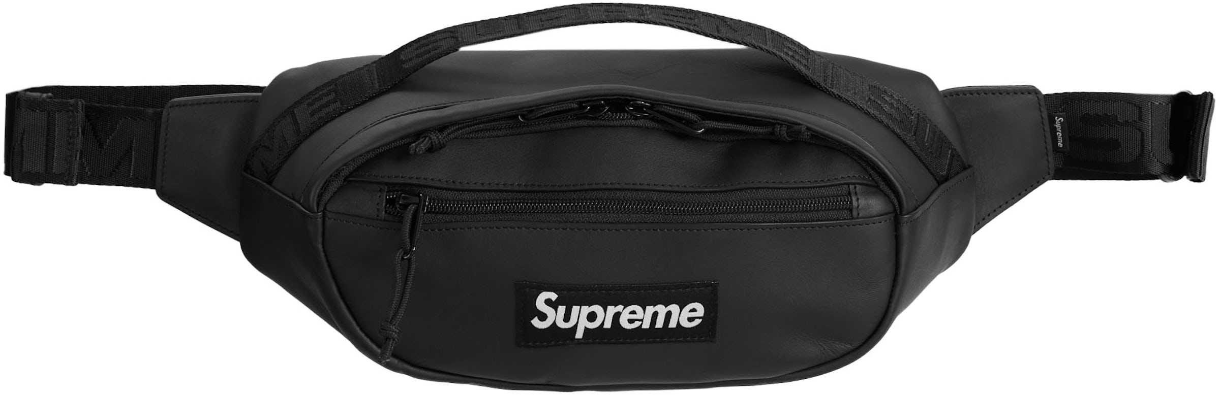 Supreme Leather Waist Bag Black - FW23 - GB