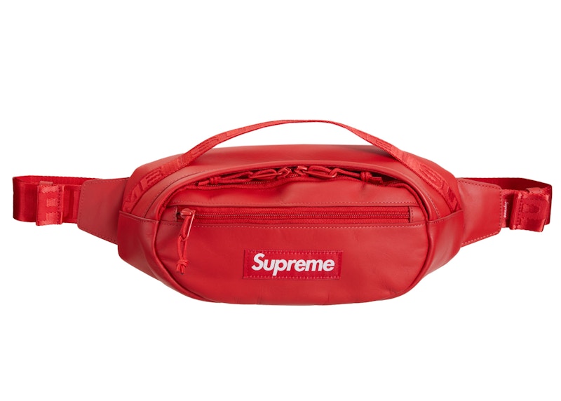 Supreme Leather Waist Bag Red - FW23 - CN