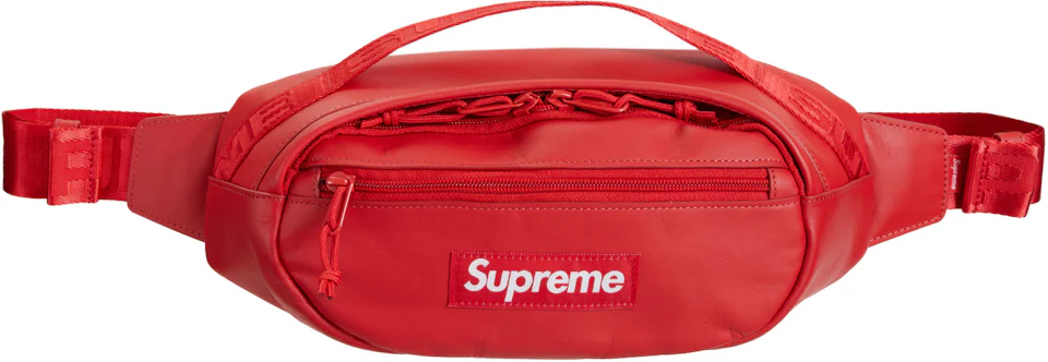 Supreme Leather Waist Bag Red - FW23 - US