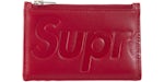 Supreme Leather Zip Card Holder (FW25) Red