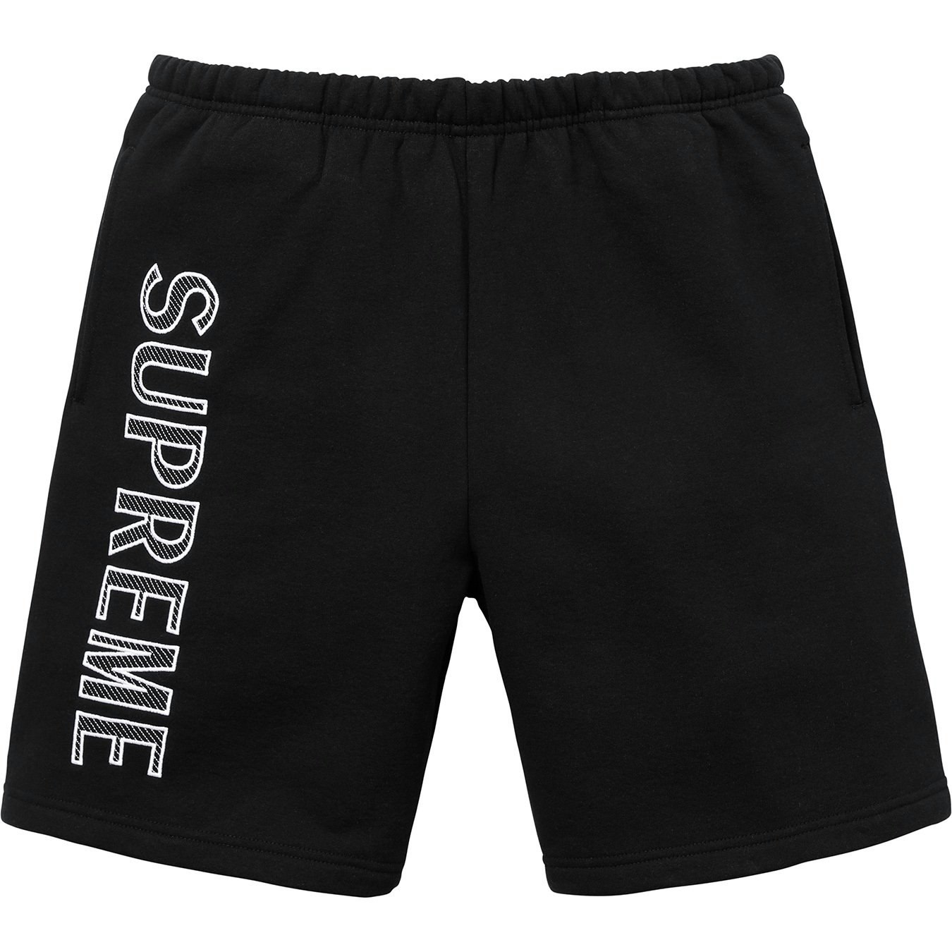 Supreme Leg Embroidery Sweatshort Black SS18 Men's US