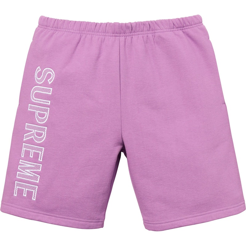 Supreme Leg Embroidery Sweatshort Violet - SS18 Men's - US