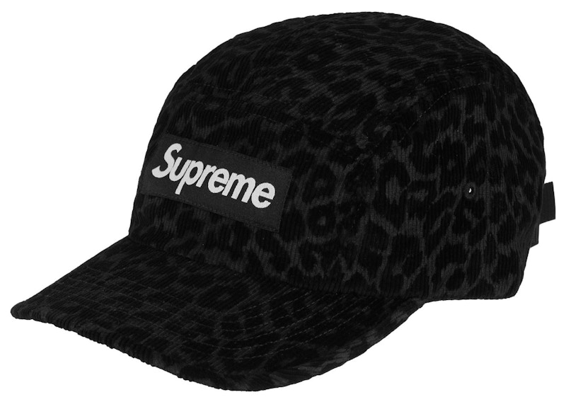 黒 Supreme Leopard Corduroy Camp Cap 新品