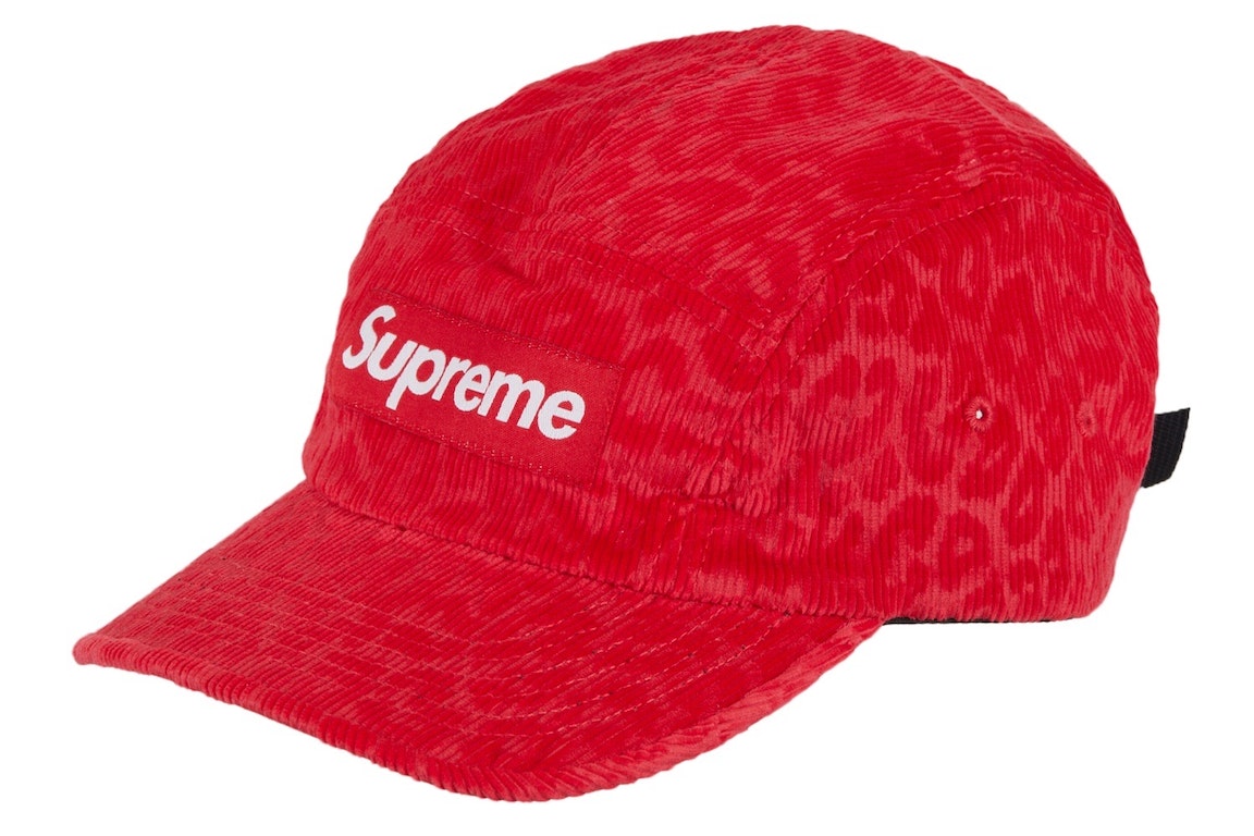Pre-owned Supreme Leopard Corduroy Camp Cap Red