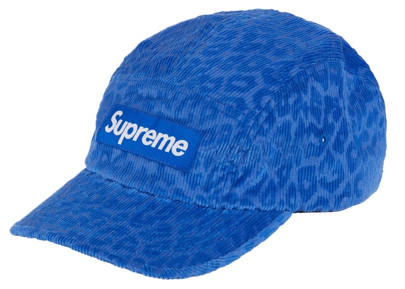 Supreme Leopard Corduroy Camp Cap Royal - FW23 - JP