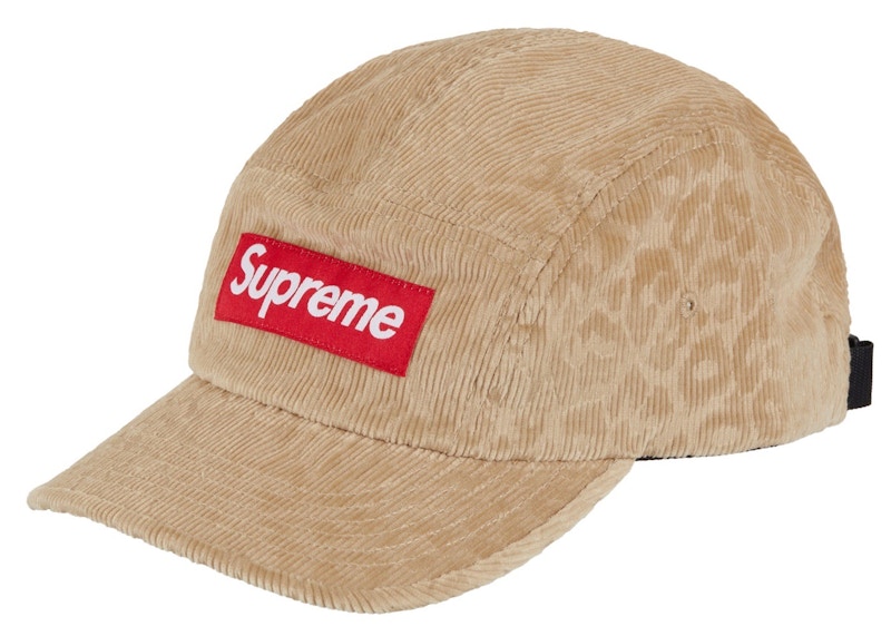 ニット帽supreme Leopard Corduroy Camp Cap Black