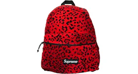 Supreme Leopard Fleece Backpack Red