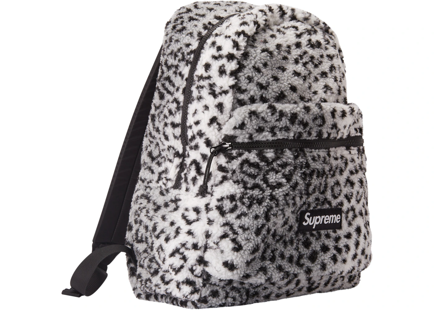 Supreme Leopard Fleece Backpack White