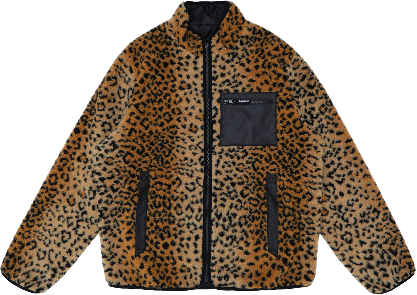 Supreme Leopard Fleece Reversible Jacket Black Men's - FW17 - US