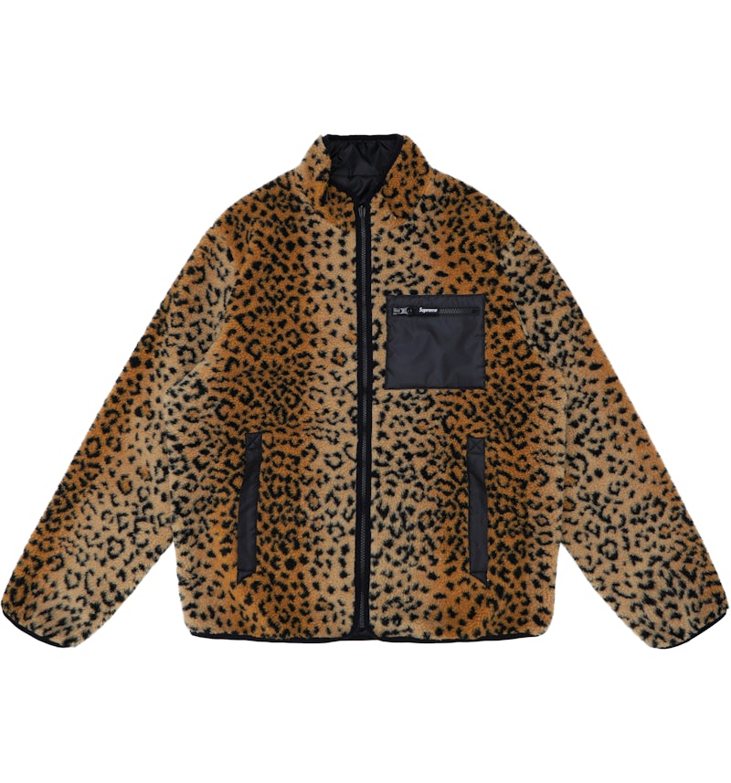Supreme Leopard Fleece Reversible Jacket Black Men's FW17 US