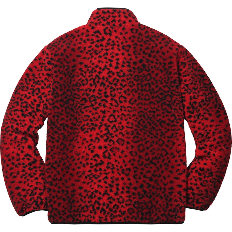 Supreme Leopard Fleece Reversible Jacket Red Men's - FW17 - GB