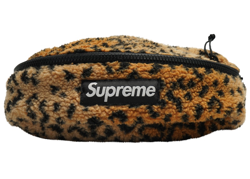 supreme Leopard Fleece Waist Bag