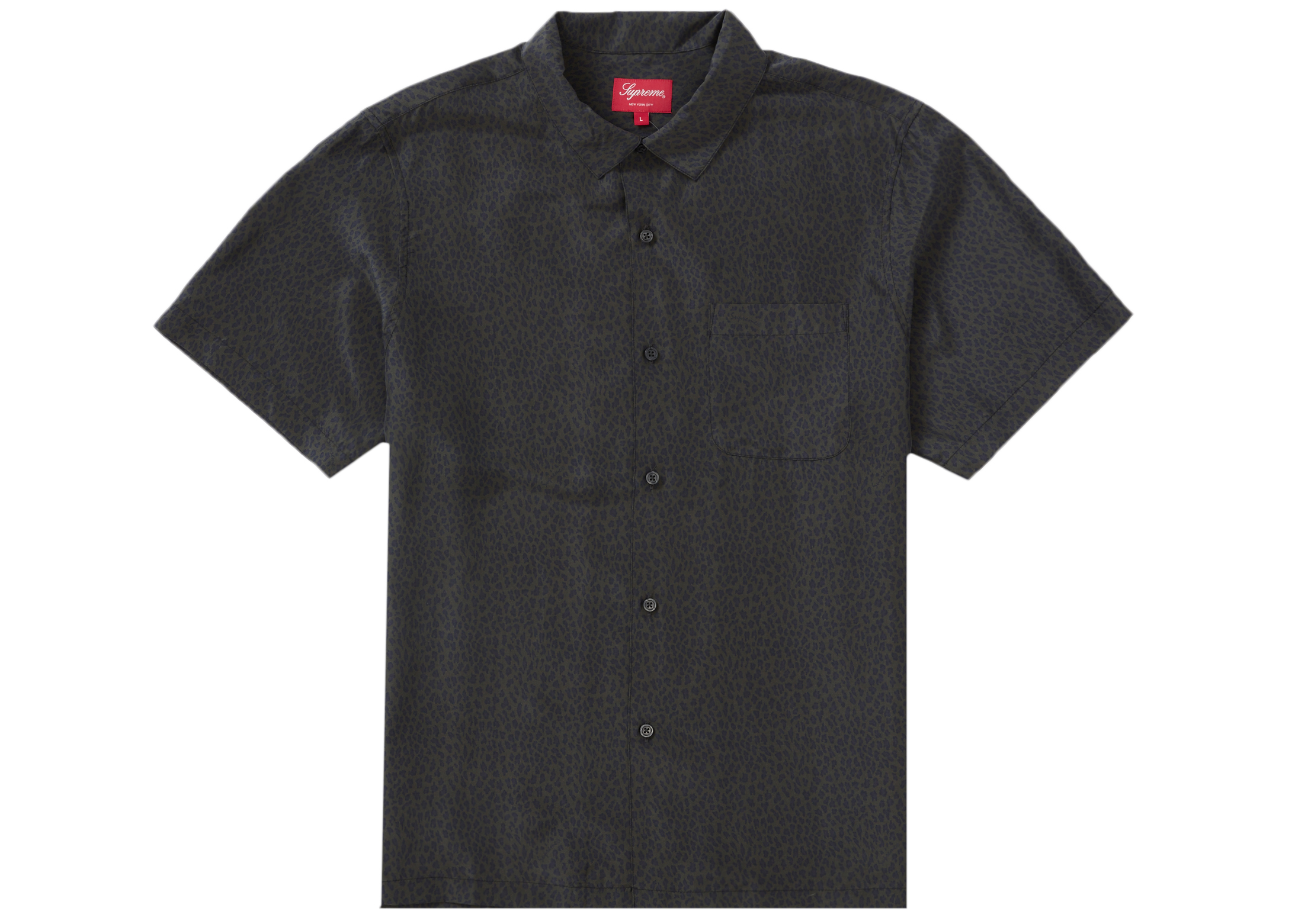 Supreme Leopard Silk S/S Shirt Charcoal - SS22 Men's - US