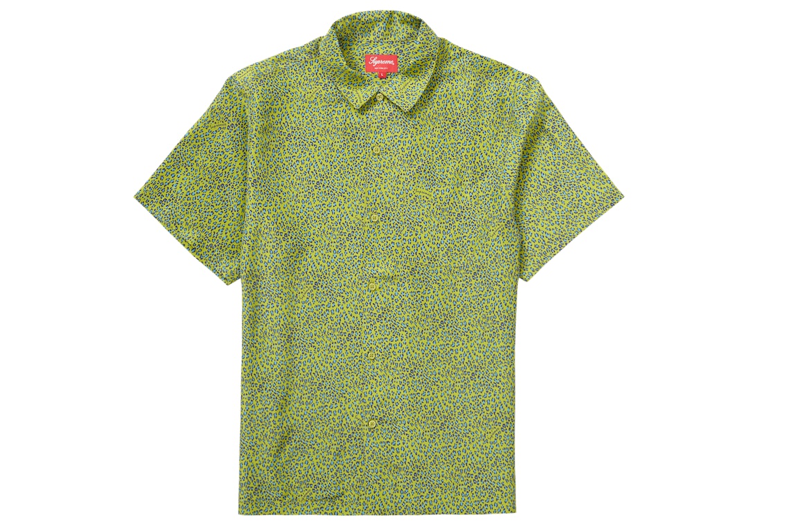 Pre-owned Supreme Leopard Silk S/s Shirt Green