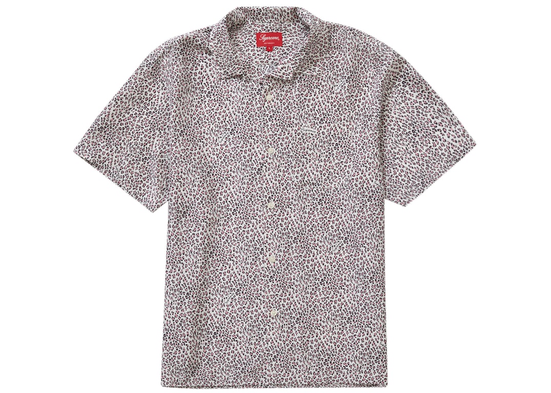 Pre-owned Supreme Leopard Silk S/s Shirt Pink