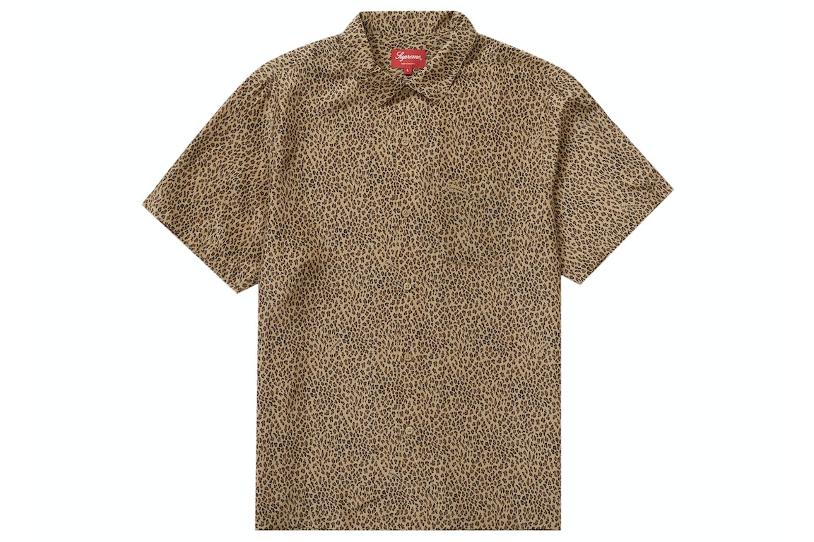 Pre-owned Supreme Leopard Silk S/s Shirt Tan