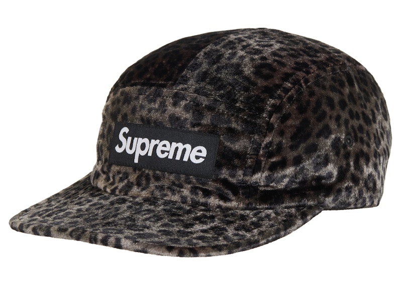 Supreme Leopard Velvet Camp Cap Black SS24 US